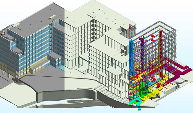 4D BIM Modeling mixed use Building