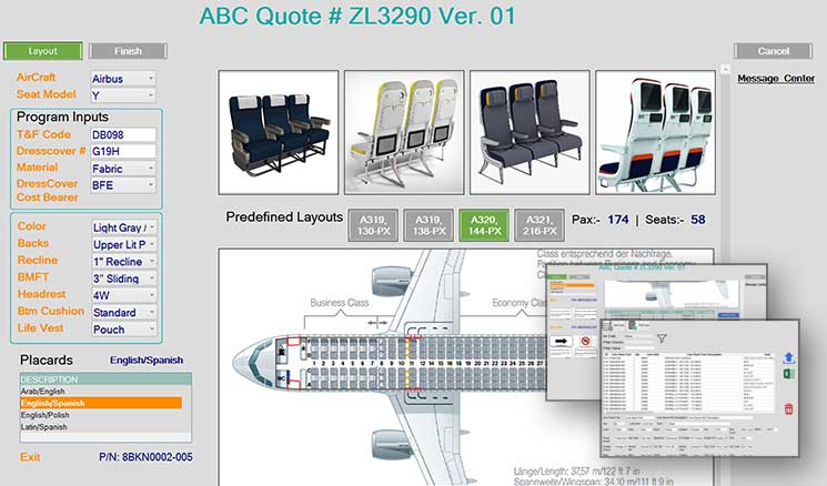 bom configurator for aircraft interior