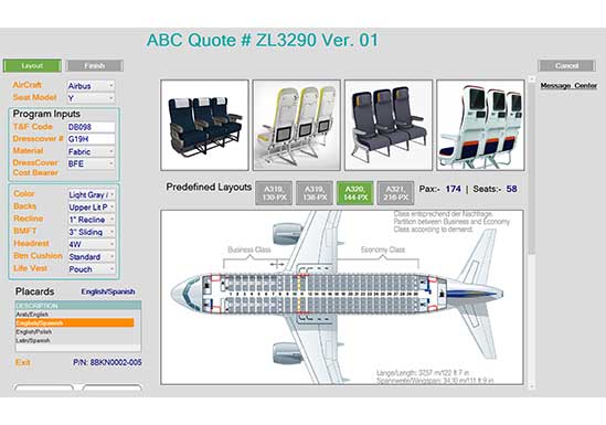 BOM Configurator for Aircraft Seating Area