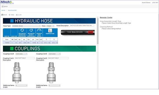 CAD Configurator for Hydraulic Hose