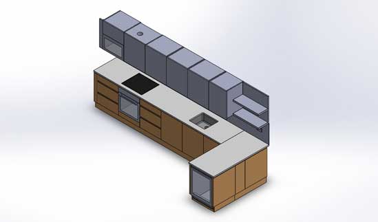 3D CAD Model of Kitchen main assembly