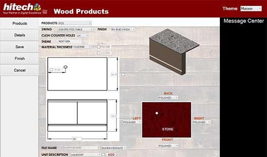 DriveWorks Configurator for wood furniture products
