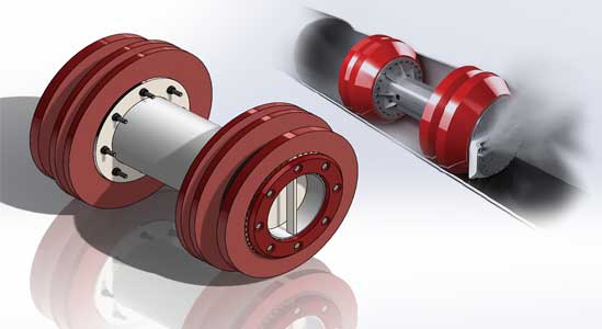 3D CAD Model of oil and gas pipeline cleaning PIGs