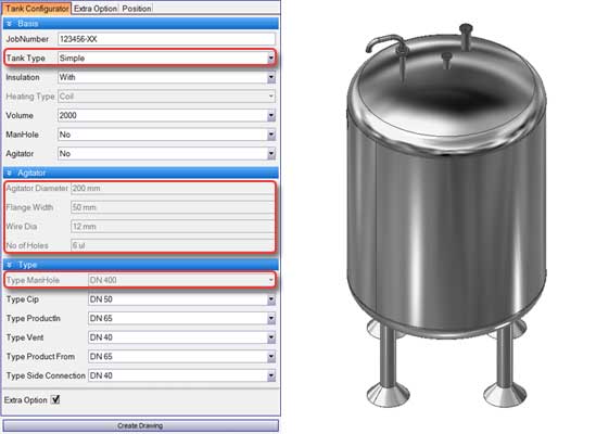 Online Configurator for Process Tank