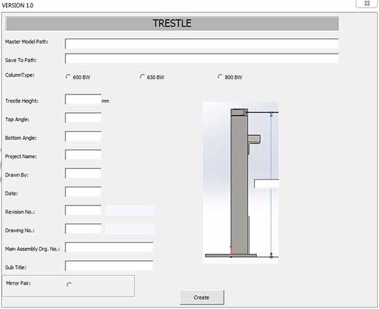 SolidWorks macros for Beam arrangement