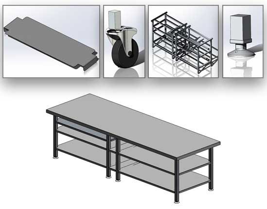3D CAD Models for ss table accessories