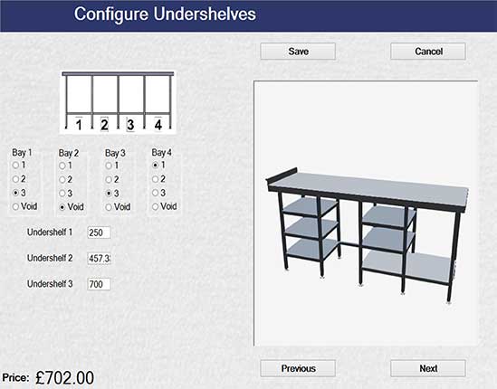 Table Undershelf Configuration