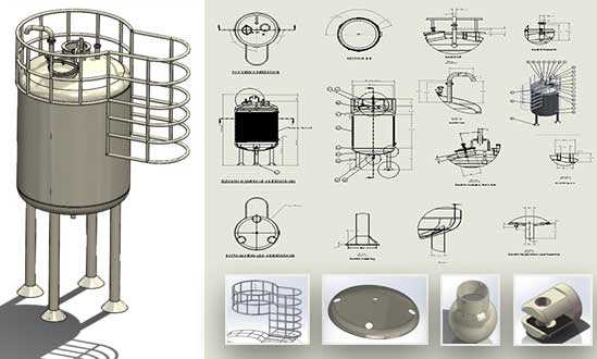 CAD Models and drawings for pressure tank accessories
