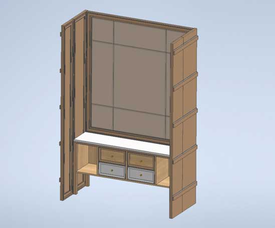 3D CAD Model of Library Unit