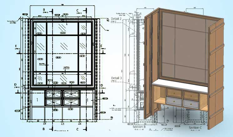 Cabinet CAD Drafting Residential Furniture