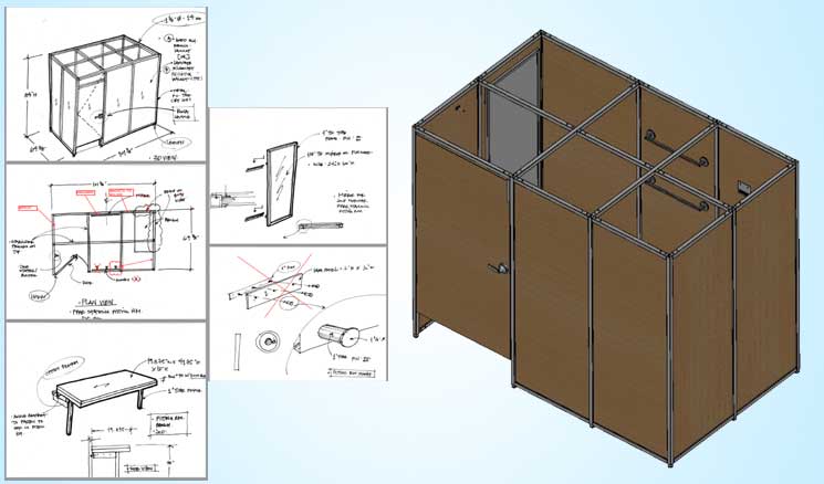 CAD Detailed Drawings Retail Furniture