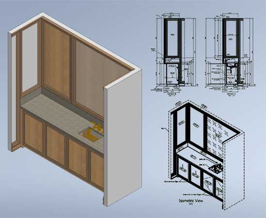 Vanity Unit Model and Detail CAD Drawings