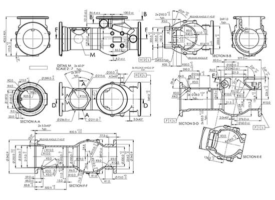 Detail Manufacturing Drawings for Casting Components