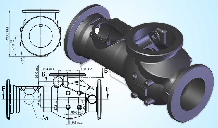 Detailed engineering casting component