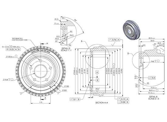 Detailed Engineering Drawings and 3D Modeling for Components