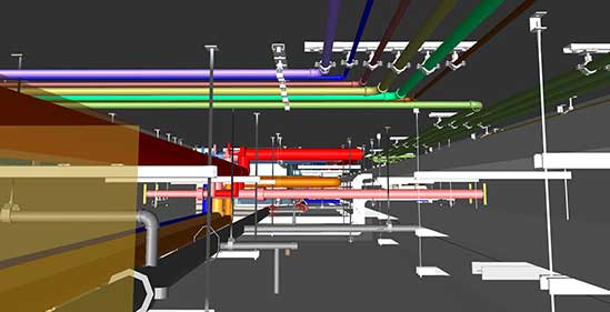 3D MEP Coordinated Corridor Section Model