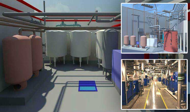MEP 3D Modeling and Clash Detection for Plant Room