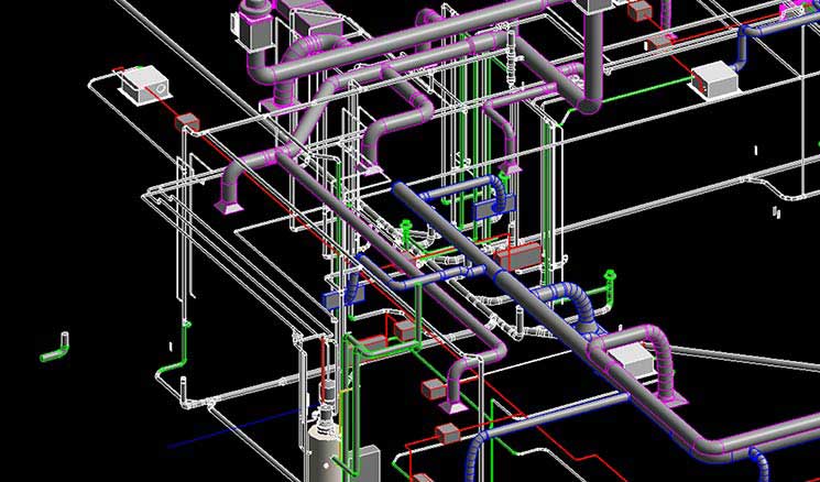 Big 3D MEP Modeling Commercial Complex