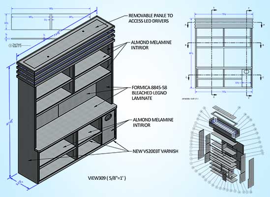 Joinery Drawings for Display Cases