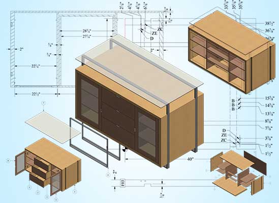 Joinery Shop Drawings for Desk