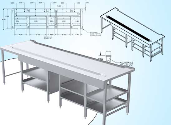 MillWork Detailing for Commercial Work Table