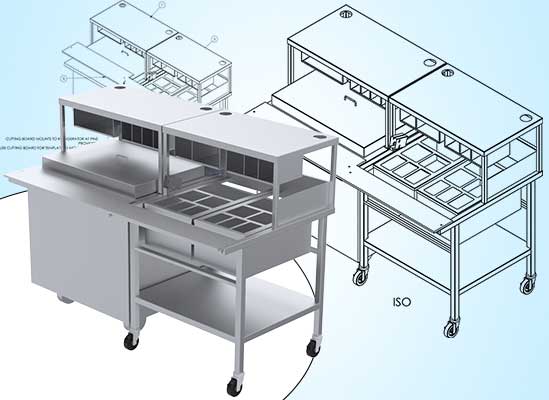 Millwork Drafting for Commercial Kitchen Unit