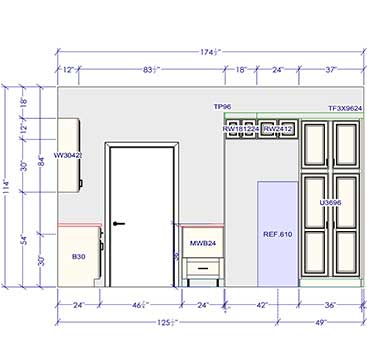 Architectural CAD Drawings of Kitchen Cabinet