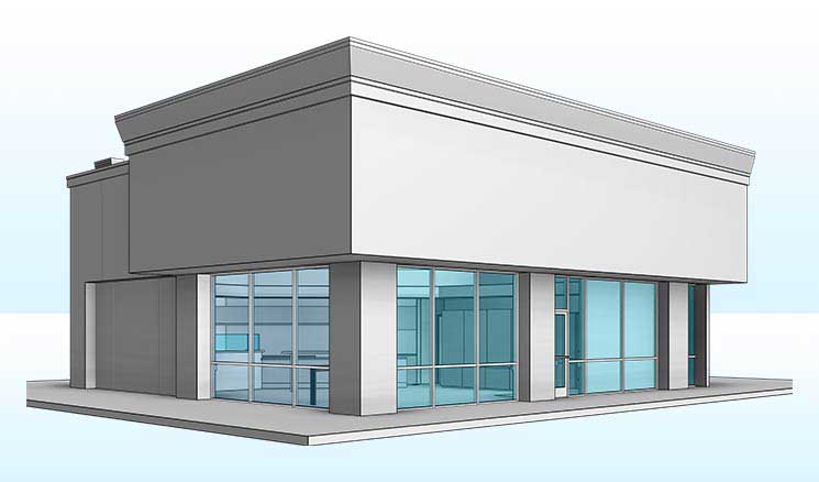 Revit 3D Modeling Retail Coffee Outlet