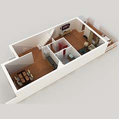 3D Floor Plan Isometric View for Modern House