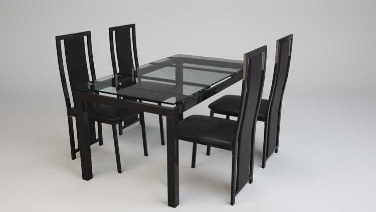 Dinning Table Chair Rendering