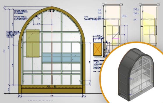 Display Cases Drawings with Model