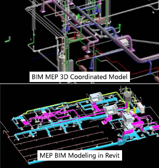 PDF to 3D MEP Modeling of Commercial Complex, USA