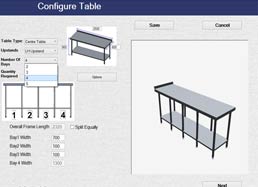 Table Configurator Development using DriveWorks