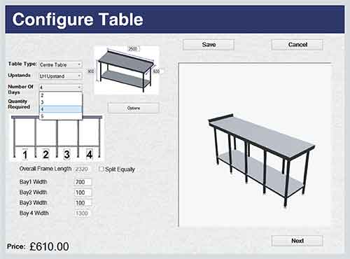 Online Configurator for SS Furniture