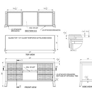 Casework shop drawings