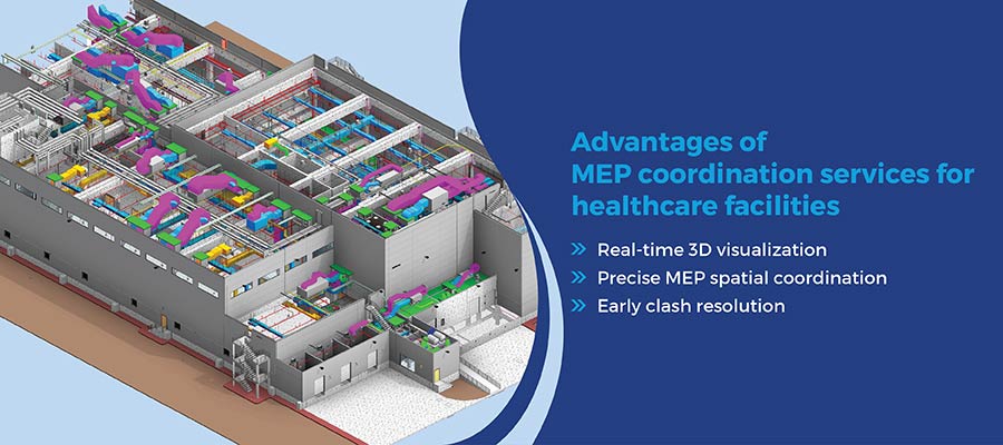 Why do contractors need MEP coordination services for hospital construction projects?