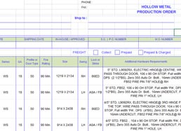 Summary of Frame or Door Data