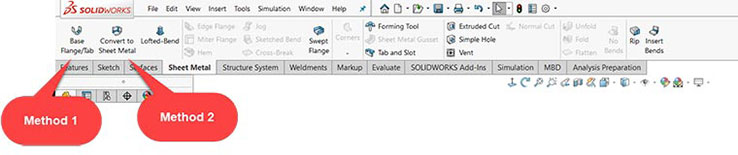sheet metal options in solidworks
