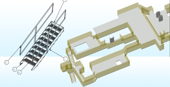 3D Models & 2D Drawings for Walkway and Hoppers, Ireland