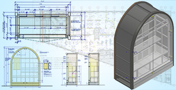 Millwork CAD Shop Drawings for Institutional Furniture, USA