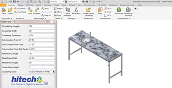 Vanity Configurator using Inventor iLogic, USA
