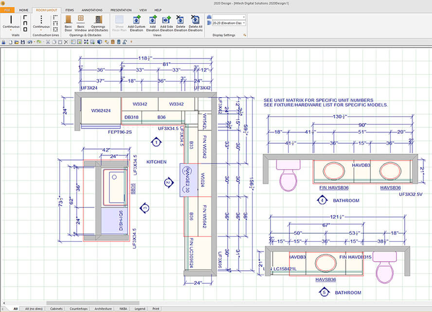 2020design kitchen and bathroom drawing