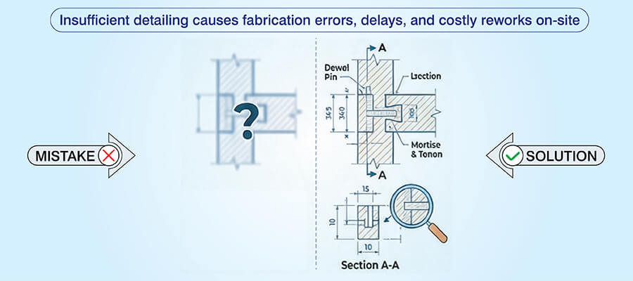 Incomplete component detailing leads to fabrication errors