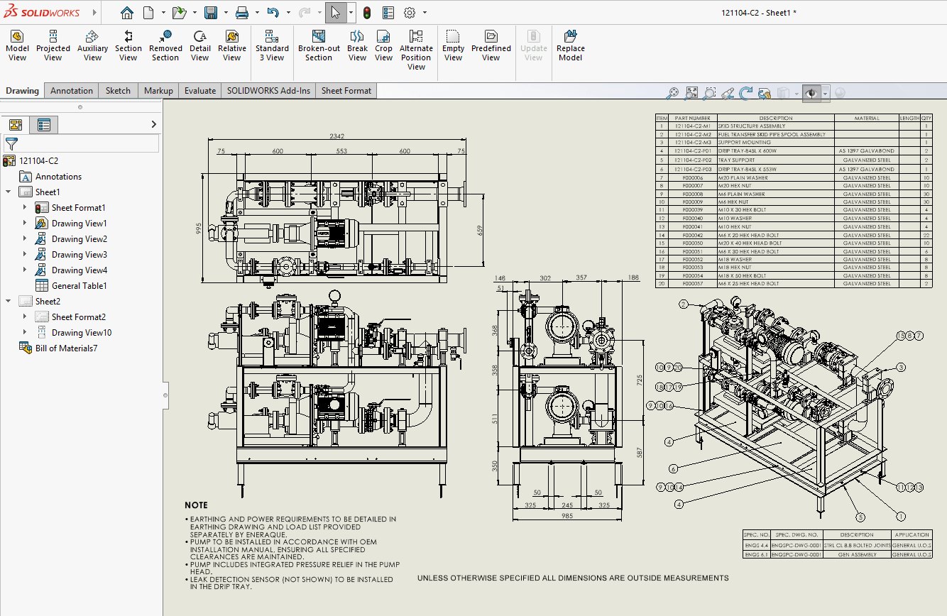 Outline assembly drawings