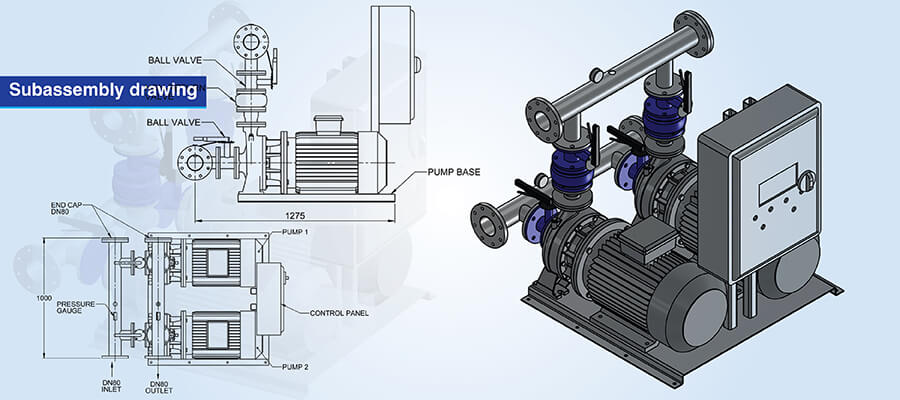 Subassembly and fitted assembly drawings